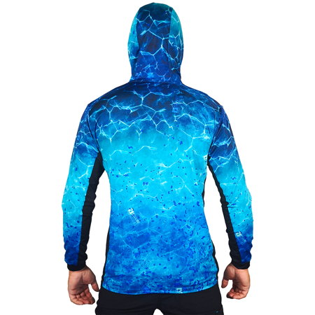 Immagine di T-SHIRT TECNICA M/L AIRFLOW CON CAPPUCCIO REEF BLUE DORADO