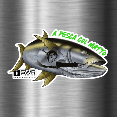 Immagine di ADESIVO RICCIOLA - A PESCA COL MATTO