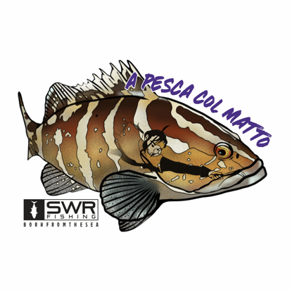Immagine di ADESIVO CERNIA - A PESCA COL MATTO