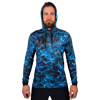 Immagine di T-SHIRT TECNICA M/L AIRFLOW CON CAPPUCCIO DEEP BLUE REEF