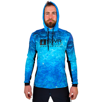 Immagine di T-SHIRT TECNICA M/L AIRFLOW CON CAPPUCCIO REEF BLUE DORADO