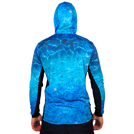 Immagine di T-SHIRT TECNICA M/L AIRFLOW CON CAPPUCCIO REEF BLUE DORADO