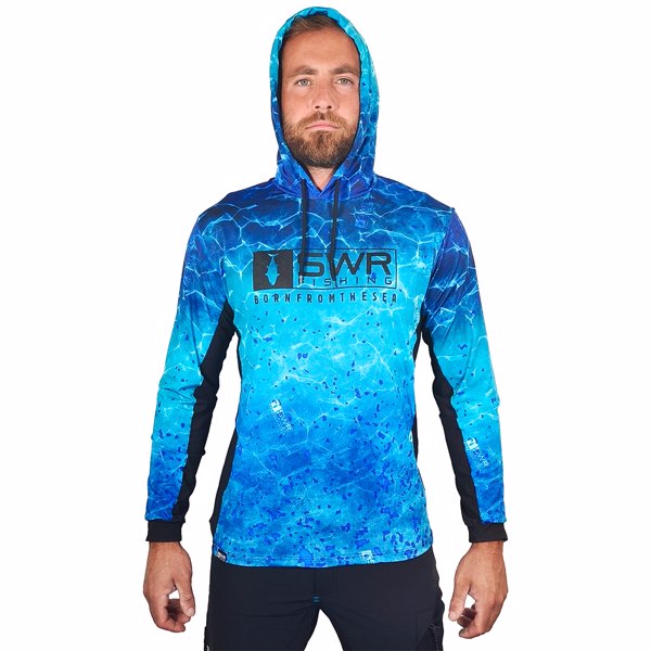 T-SHIRT TECNICA M/L AIRFLOW CON CAPPUCCIO REEF BLUE DORADO